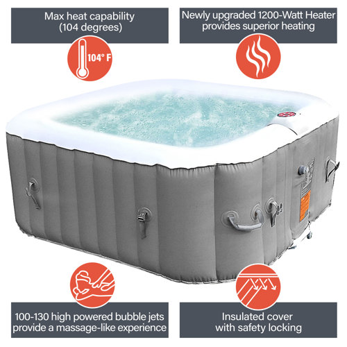 Aleko 130 Jet Inflatable Hot Tub & Reviews Wayfair